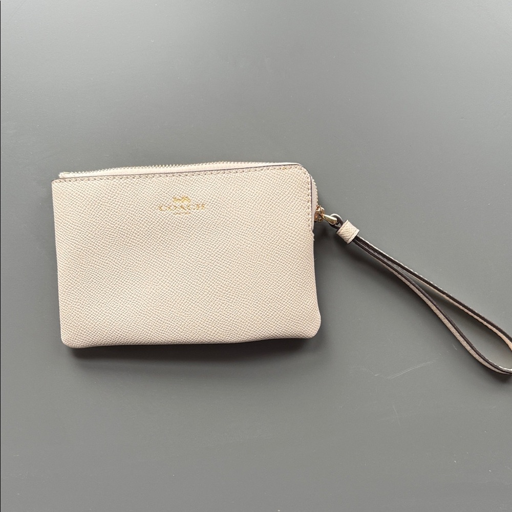 Coach Beige Wristlet
